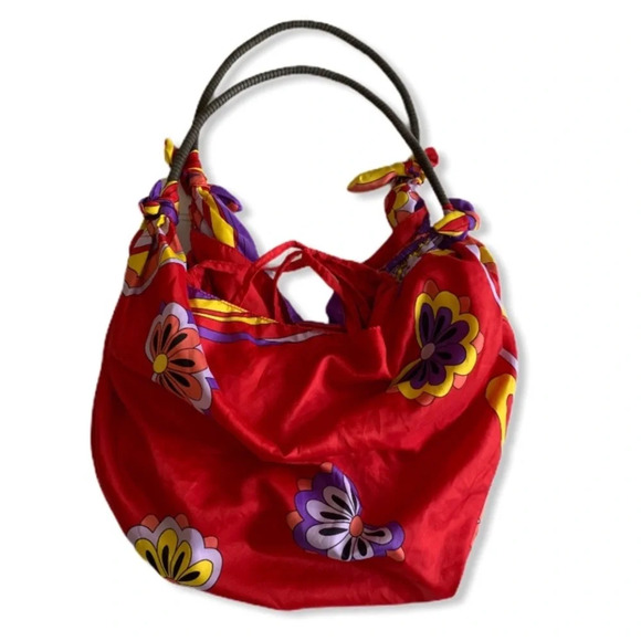 EUC Floral Scarf Hobo Fabric Bag Purse Tote Vintage Y2K EUC - Picture 4 of 6